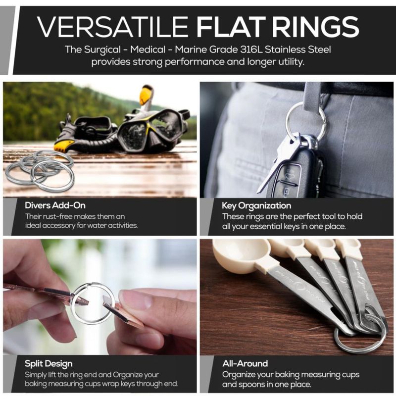 Llavero CREST Products 32 mm SS316 (paquete de 5)