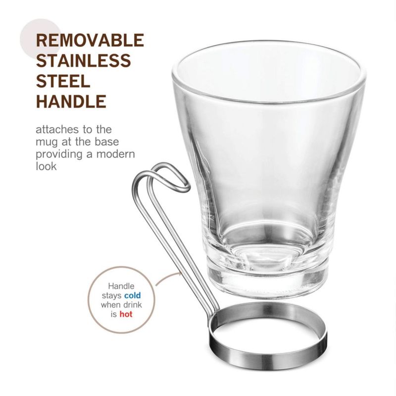 Set de 4 tazas de cappuccino Bormioli Rocco 210 ml de vidrio