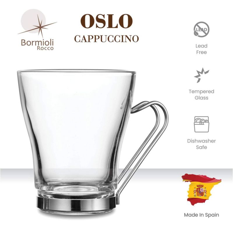 Set de 4 tazas de cappuccino Bormioli Rocco 210 ml de vidrio