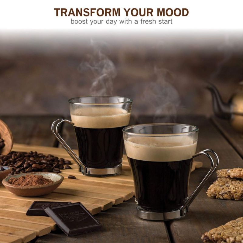 Set de 4 tazas de cappuccino Bormioli Rocco 210 ml de vidrio