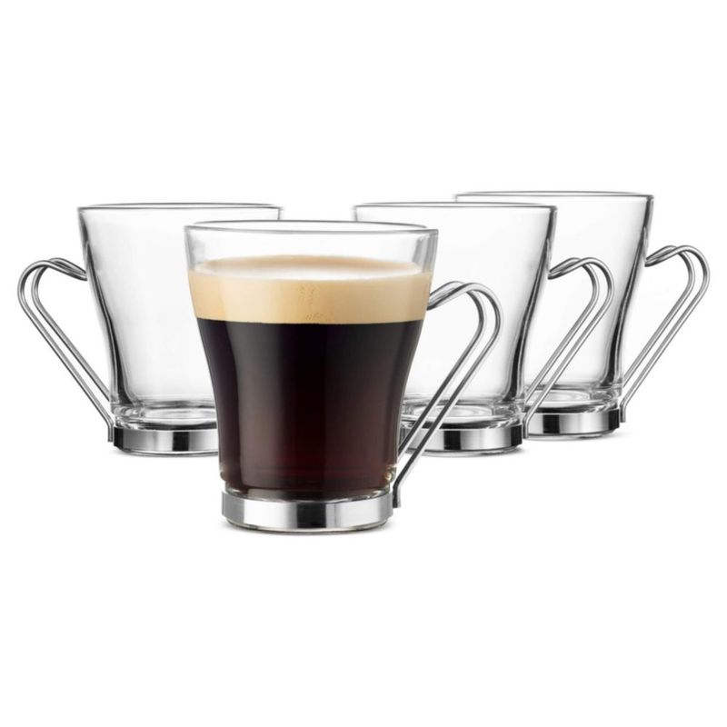 Set de 4 tazas de cappuccino Bormioli Rocco 210 ml de vidrio