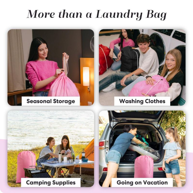 Bolsa de lavandería Handy Laundry XL rosa 56 cm con cordón