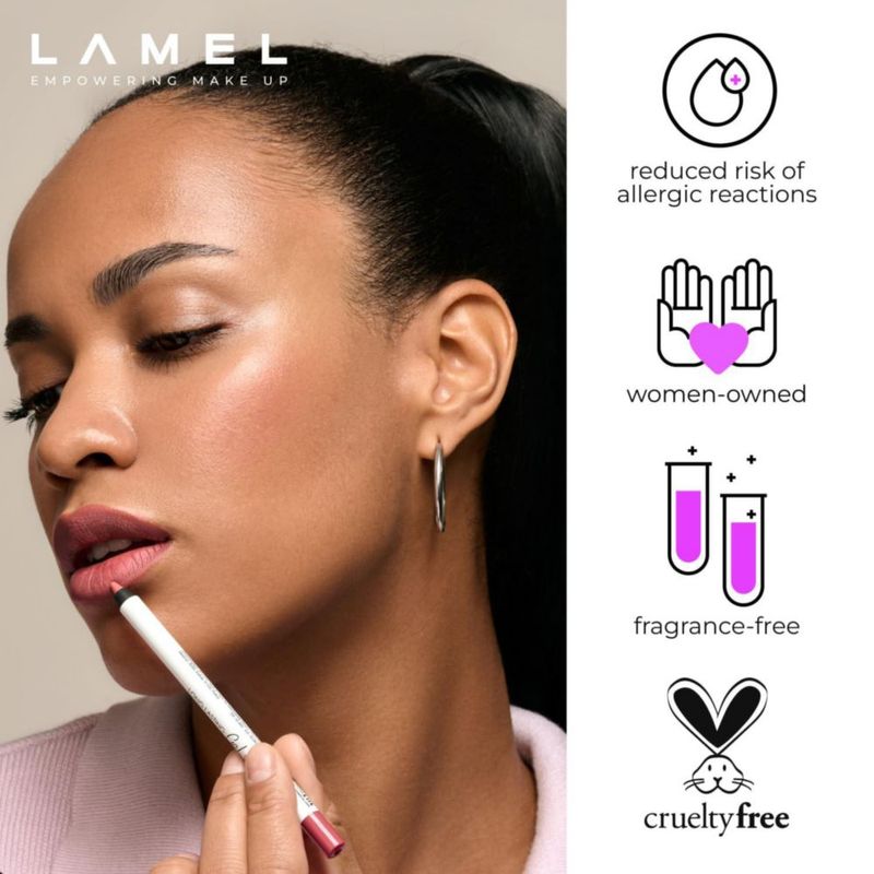 Lápiz delineador de labios Lamel Berry 2 en 1 a prueba de agua