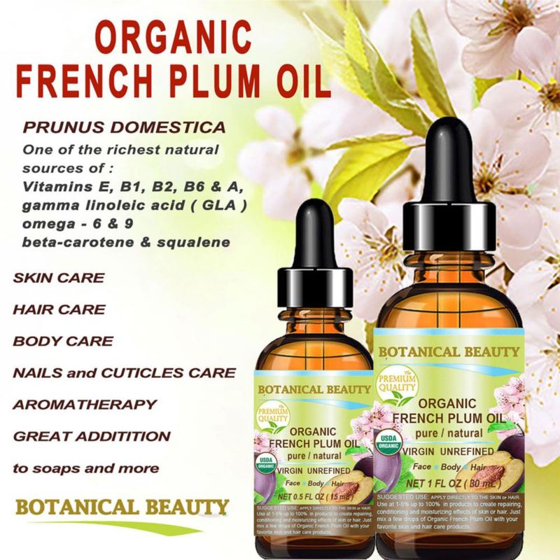 Aceite de Ciruela Botanical Beauty 15 ml Orgánico Virgen Prensado en Frío