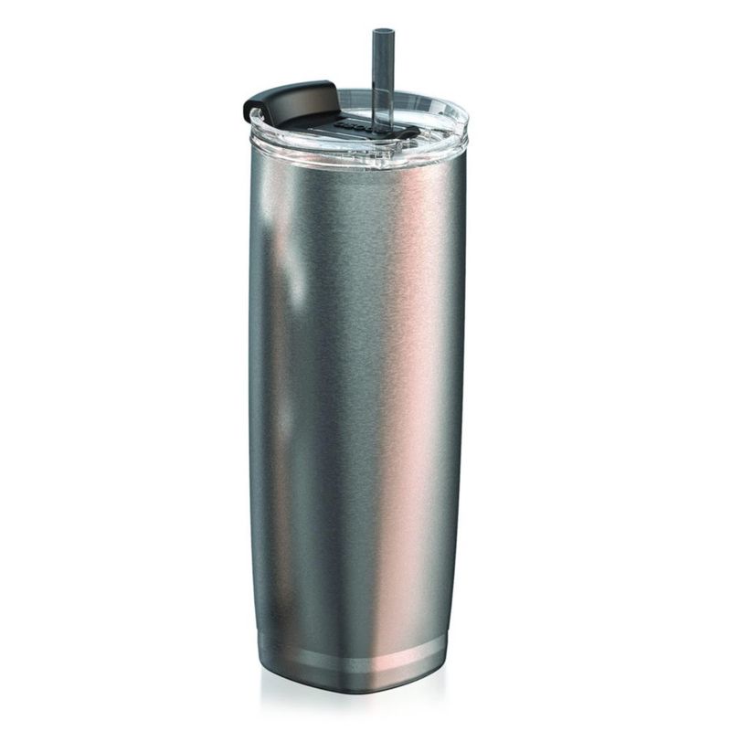 Botella de Agua Asobu Aqualina de Acero Inoxidable Plateado