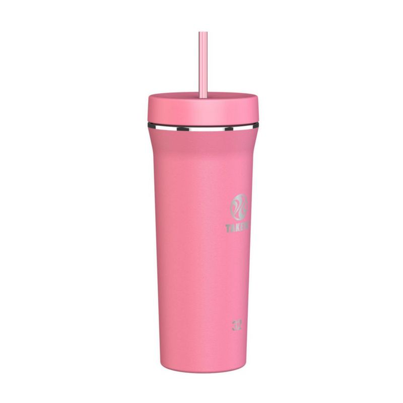 Vaso Térmico con Pajilla Takeya 950 ml Rosa Mimosa