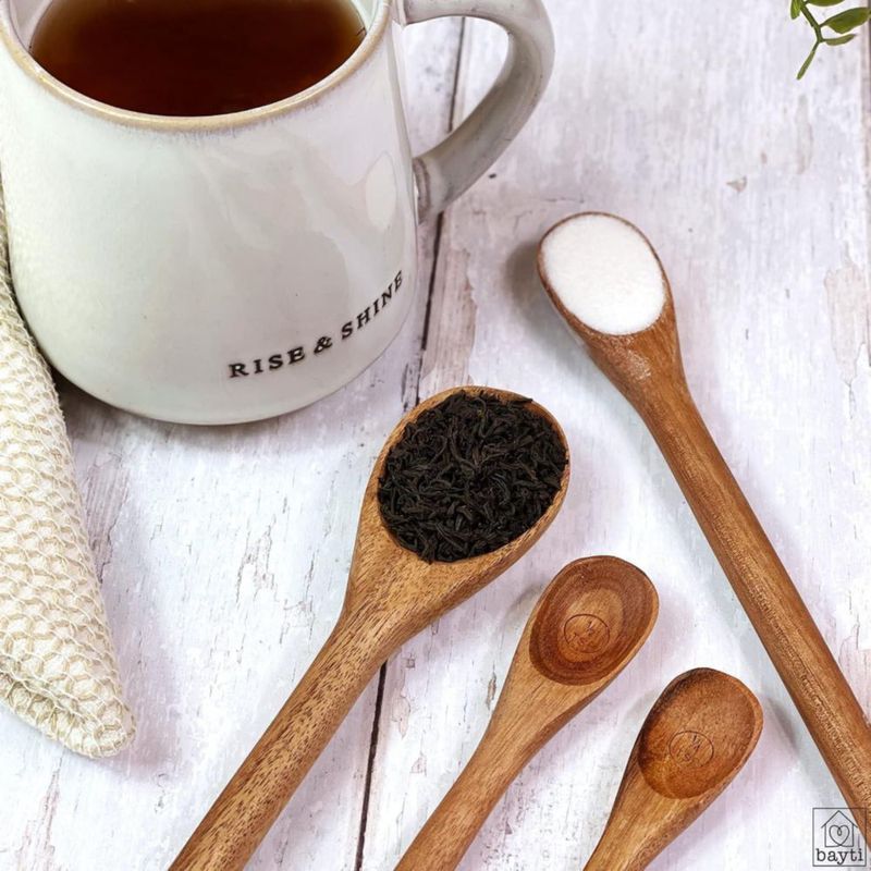 Cucharas Medidoras de Madera de Acacia Bayti – Juego de 4 Piezas