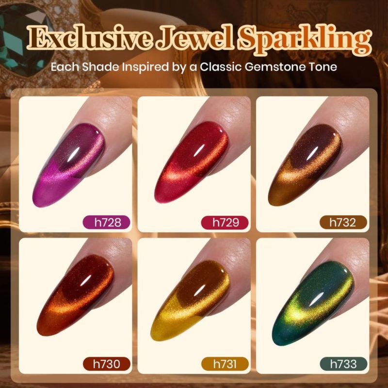 Set de Esmalte de Gel beetles 6 colores Cat Eye