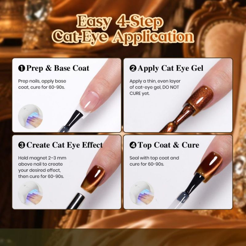 Set de Esmalte de Gel beetles 6 colores Cat Eye