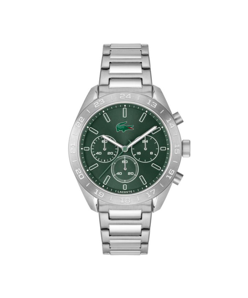 Reloj Lacoste Boston de cuarzo 42 mm verde y plateado