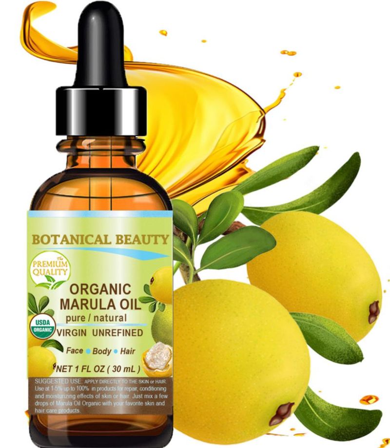 Botanical Beauty Orgánico ACEITE DE MARULA WILD GROWTH 100% Puro Natural Virgen No Refinado Prensado en Frío Hidratante para ROSTRO PIEL SECA CUERPO