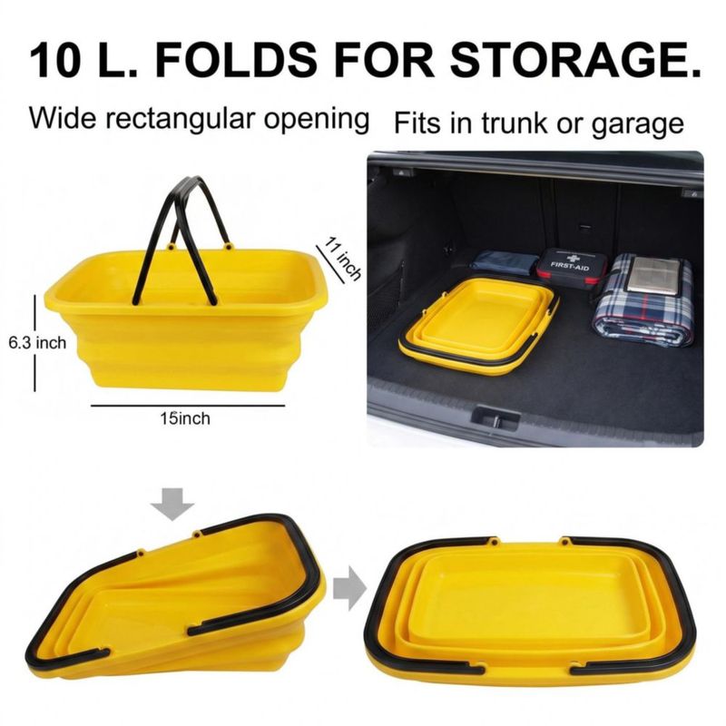 Set de Cubo Plegable MuLing 10 L para Limpieza de Cristales