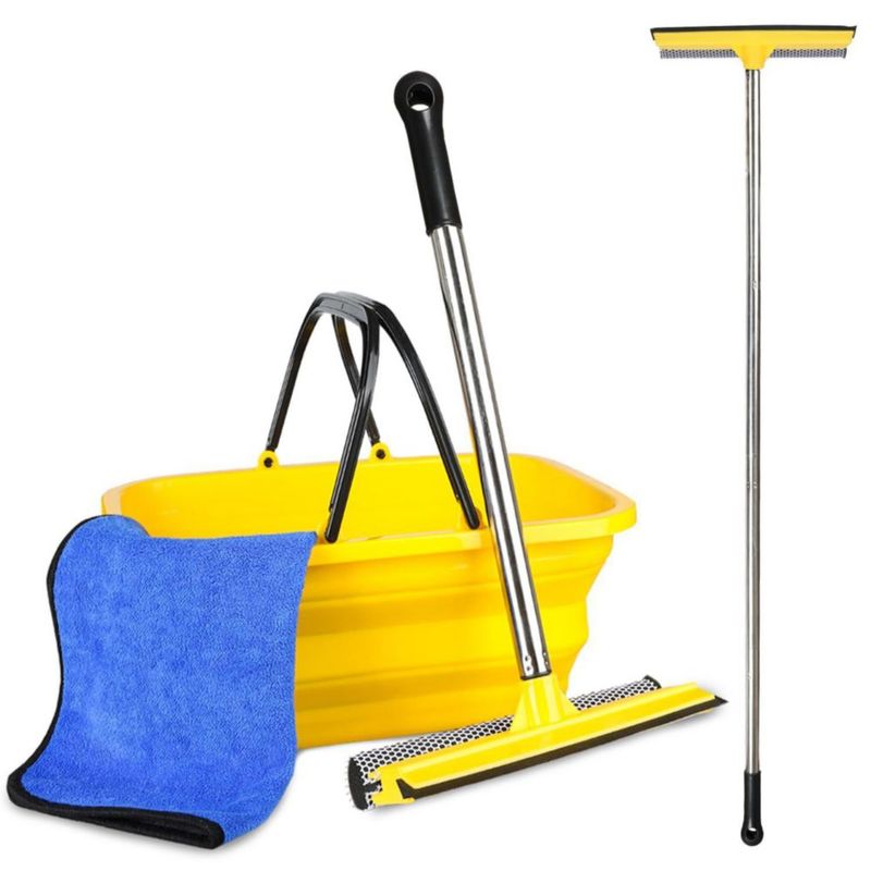Set de Cubo Plegable MuLing 10 L para Limpieza de Cristales