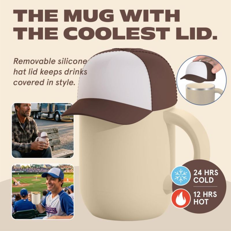 Taza Asobu 355 ml Marrón con Recubrimiento Cerámico