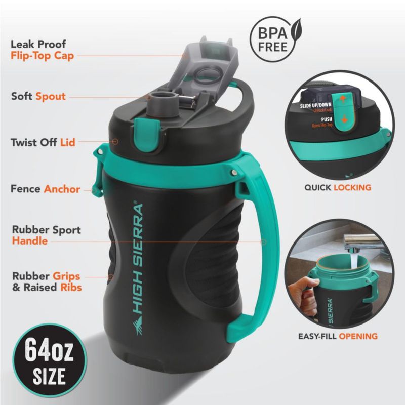 Jarra de agua High Sierra 1900 ml libre de BPA gris/menta