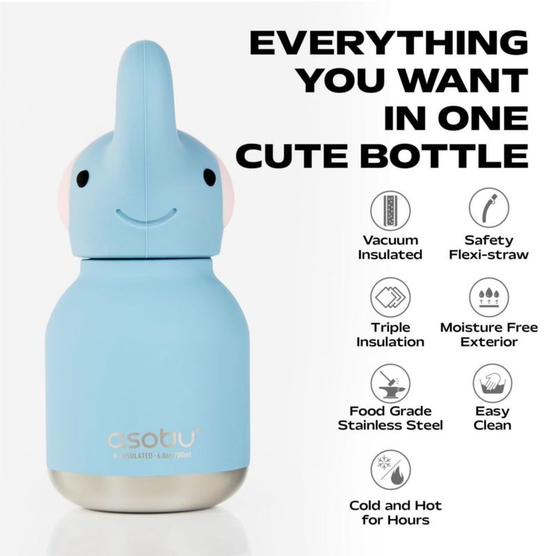 Botella de agua asobu Mini Bestie 200 ml de acero inoxidable