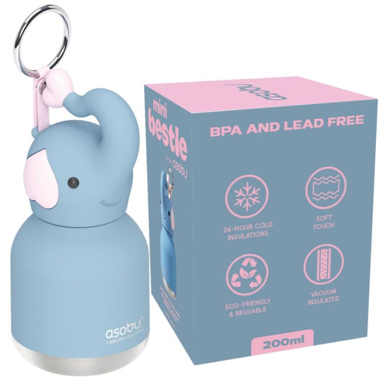 Botella de agua asobu Mini Bestie 200 ml de acero inoxidable