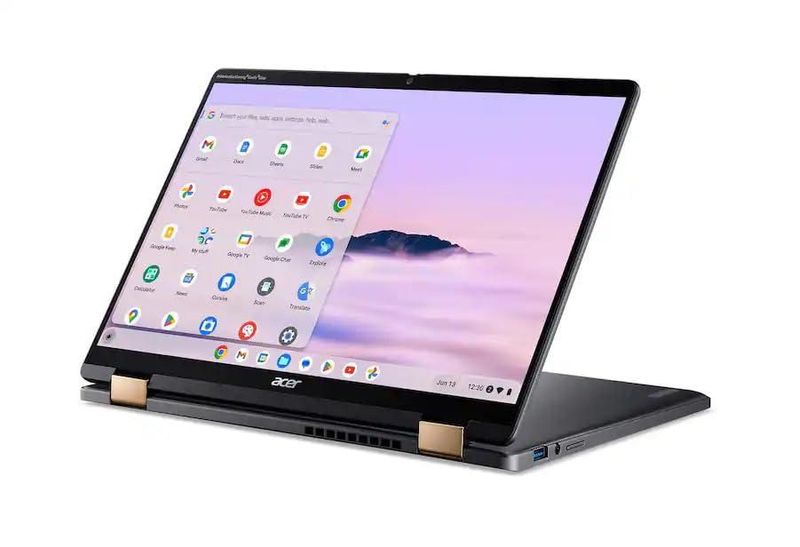 Acer Chromebook Plus Spin 714 2-en-1 portátil con IA de Google – pantalla táctil IPS Full HD de 14" | Intel Core Ultra 5 115U | 8 GB LPDDR5 SSD de