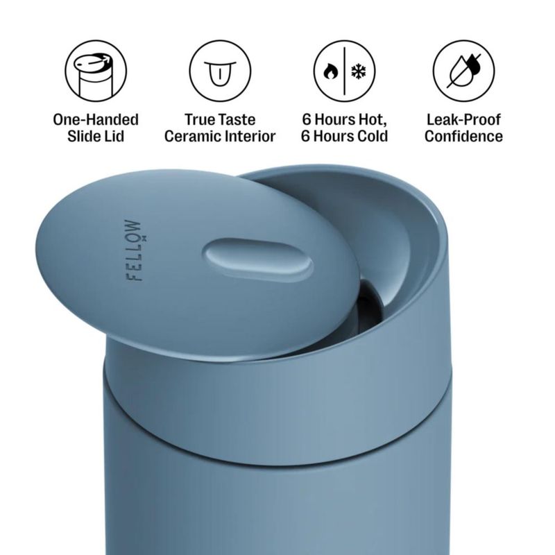 Taza de café Fellow Carter Slide 454 ml Azul Hazy