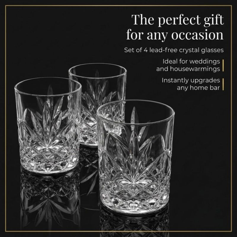 Vasos de whisky Godinger juego de 4 de 330 ml