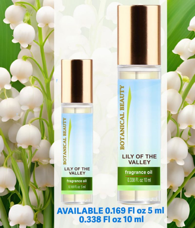 Aceite de Fragancia Lirio del Valle Roll‑On 0.338 fl oz (10 ml) de Botanical Beauty – Perfume sin Alcohol Larga Duración