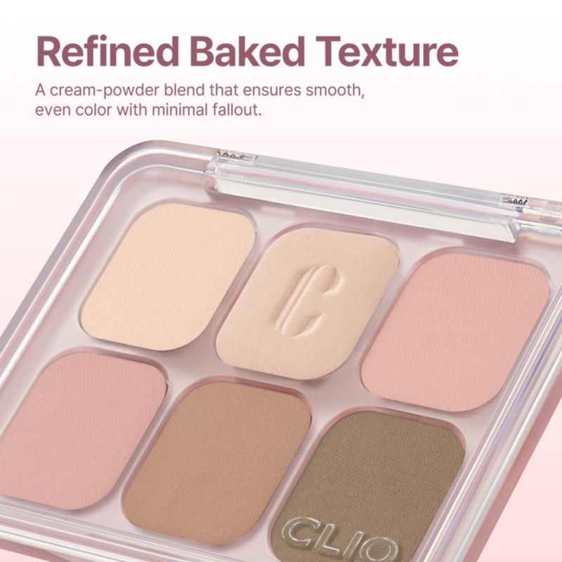 Paleta de sombras de ojos CLIO PROFESSIONAL 6 colores Rosa Malva