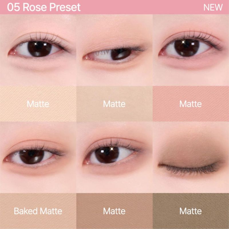 Paleta de sombras de ojos CLIO PROFESSIONAL 6 colores Rosa Malva
