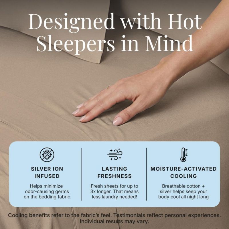 Juego de ropa de cama Miracle Made Queen de 4 piezas con tratamiento de plata