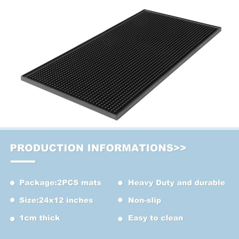 Alfombrilla para secado de platos Jinmuxilll 61 × 30 cm paquete de 2 negra PVC