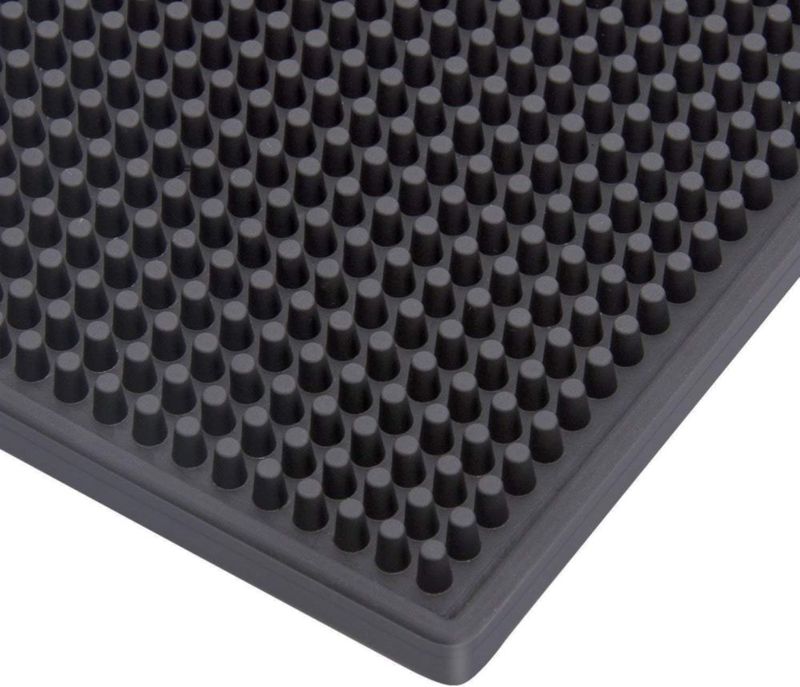 Alfombrilla para secado de platos Jinmuxilll 61 × 30 cm paquete de 2 negra PVC