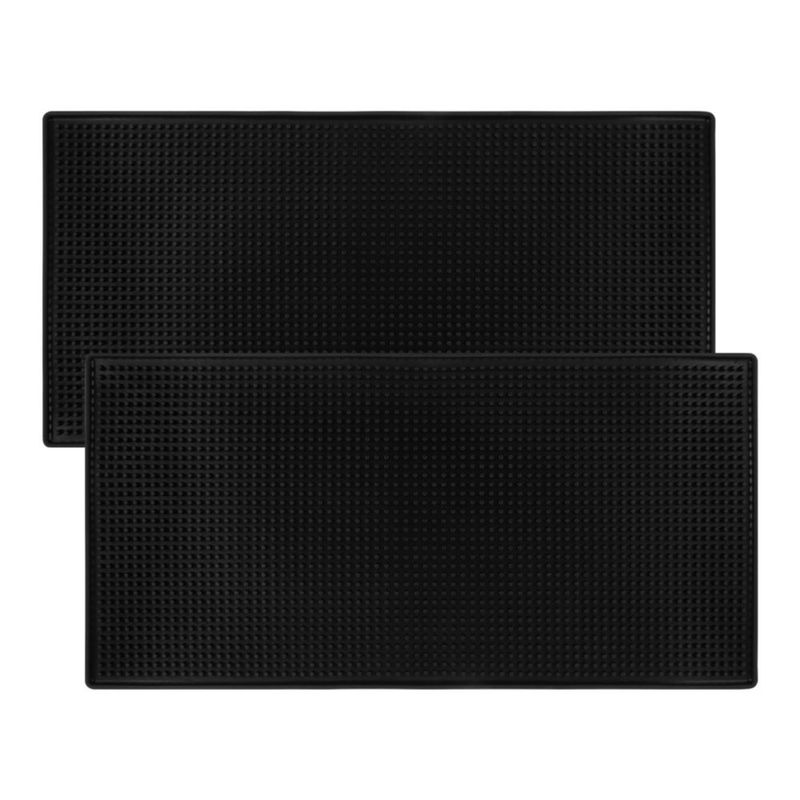 Alfombrilla para secado de platos Jinmuxilll 61 × 30 cm paquete de 2 negra PVC