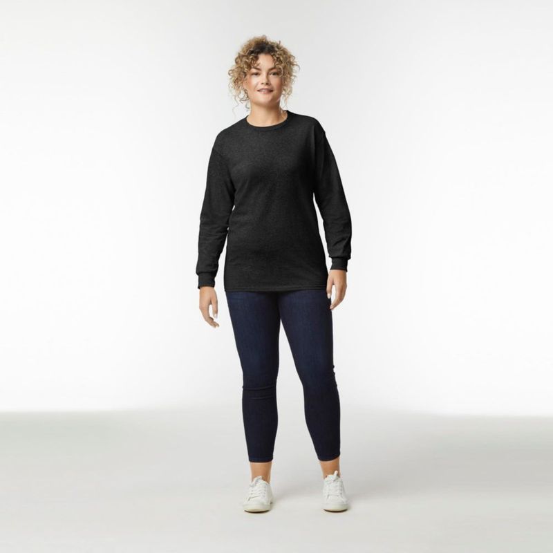 Camiseta Gildan G2400 de manga larga negra pack de 2 talla XL