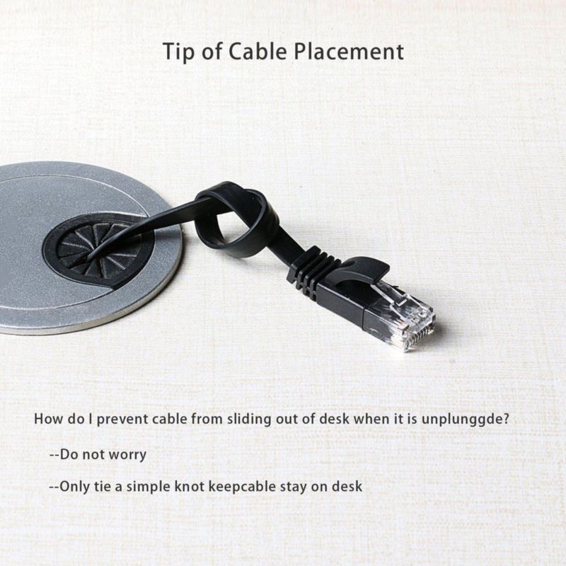 Cable Ethernet Jadaol Cat6 6 m Plano 10 Gbps Negro