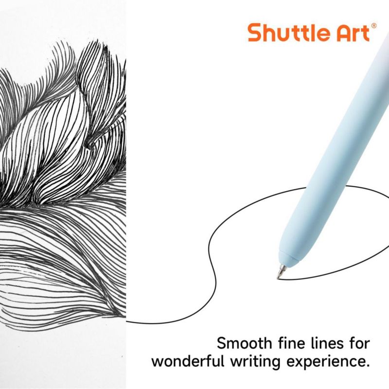 Bolígrafos de gel Shuttle Art Pack de 15 punta 05 mm tinta negra