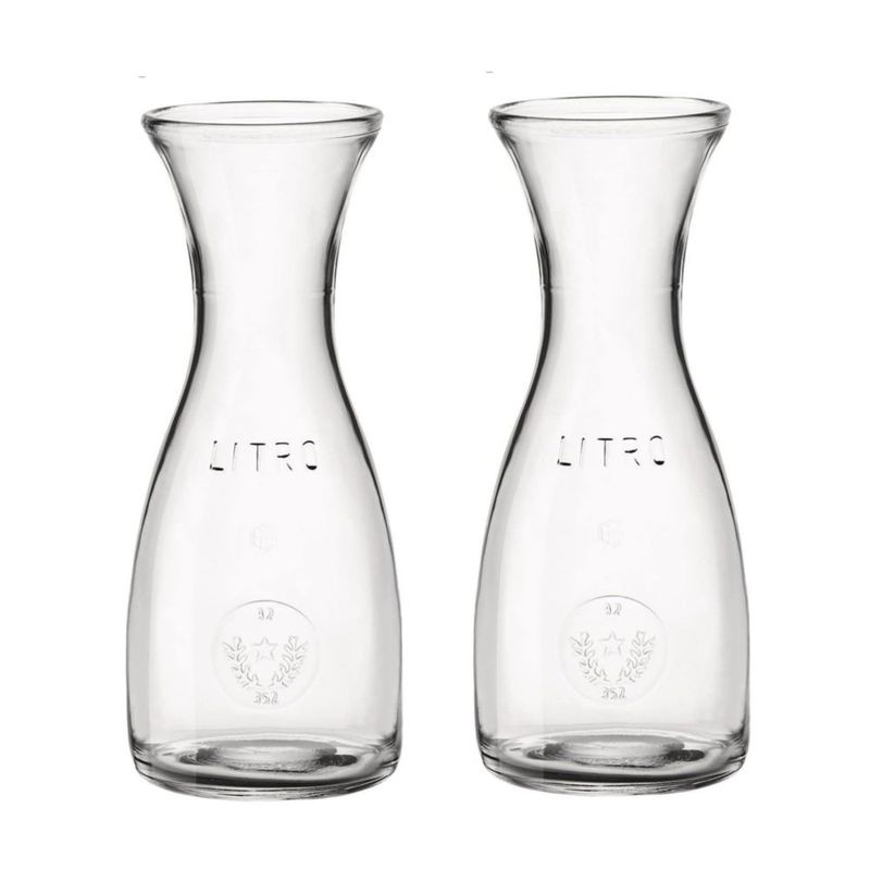 Juego de 2 Jarras de Vidrio Transparente Bormioli Rocco 1 L