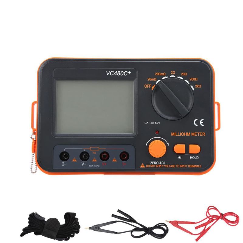Ohmímetro GOWENIC de 6 rangos y 4 cables DC de baja resistencia