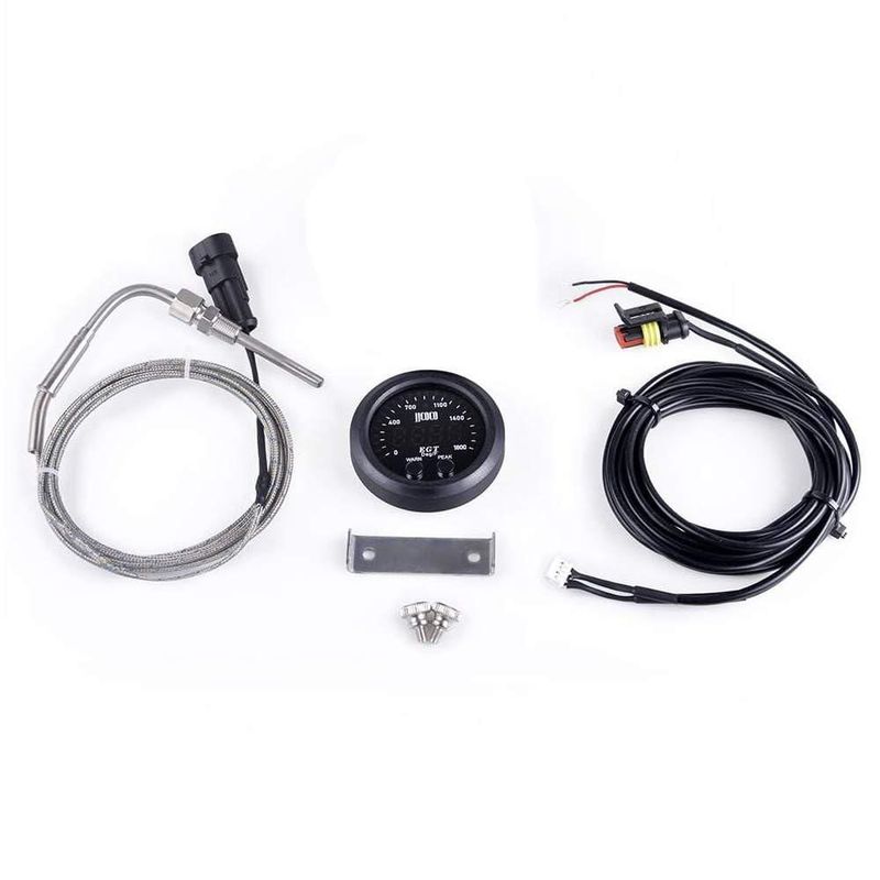 Kit de Medidor de Temperatura de Gases de Escape (EGT) ZHSYMX 52 mm con Pantalla LED Digital
