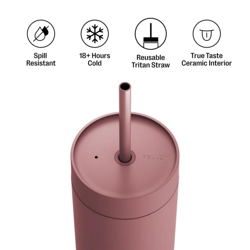 Fellow Carter Tumbler Frío con Revestimiento Cerámico de 473 ml con Tapa de Sorbete sin BPA