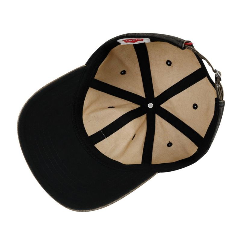 Gorra de béisbol Levi's de denim lavado negro – talla única