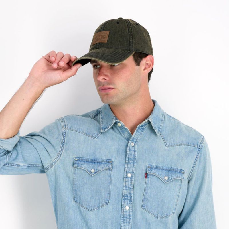 Gorra de béisbol Levi's de denim lavado negro – talla única