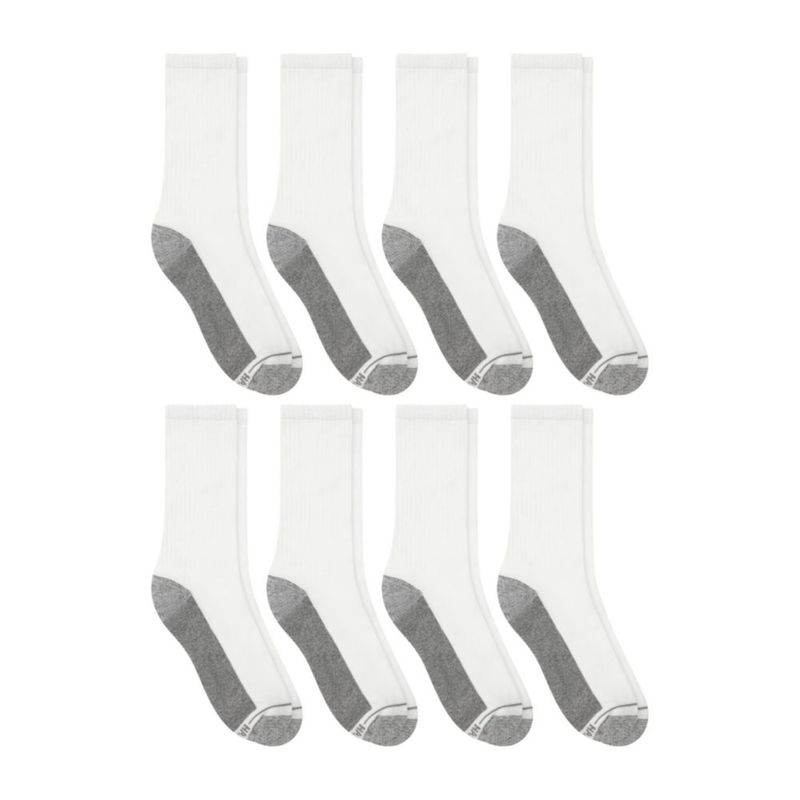 Calcetines Hanes Crew de 8 pares acolchados y de absorción de humedad