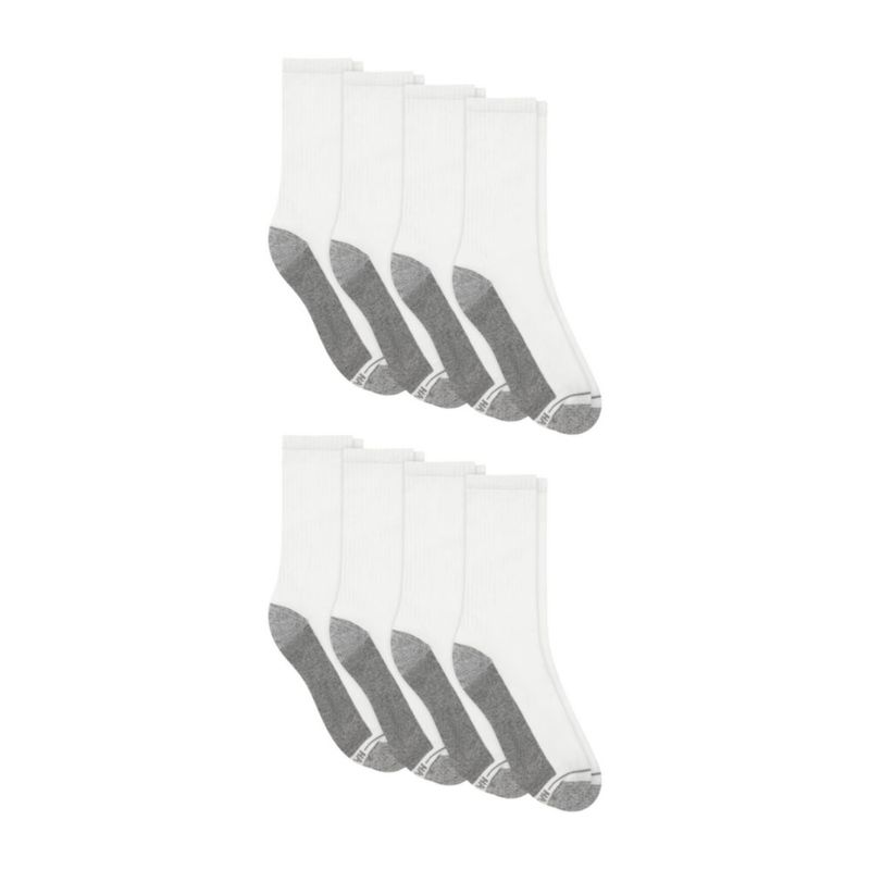 Calcetines Hanes Crew de 8 pares acolchados y de absorción de humedad