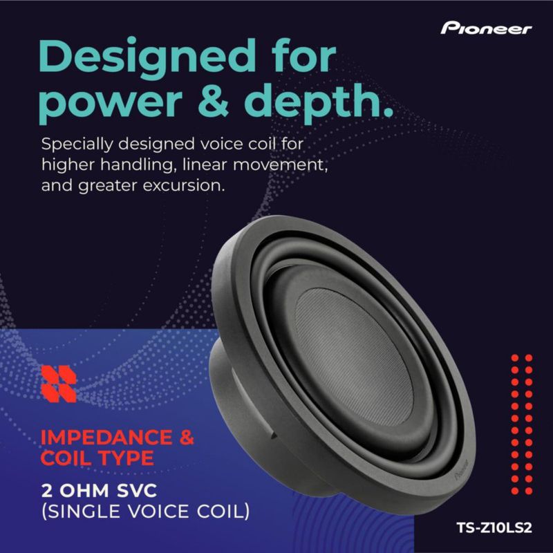 Subwoofer PIONEER TS-Z10LS2 de 10" 1300W máx