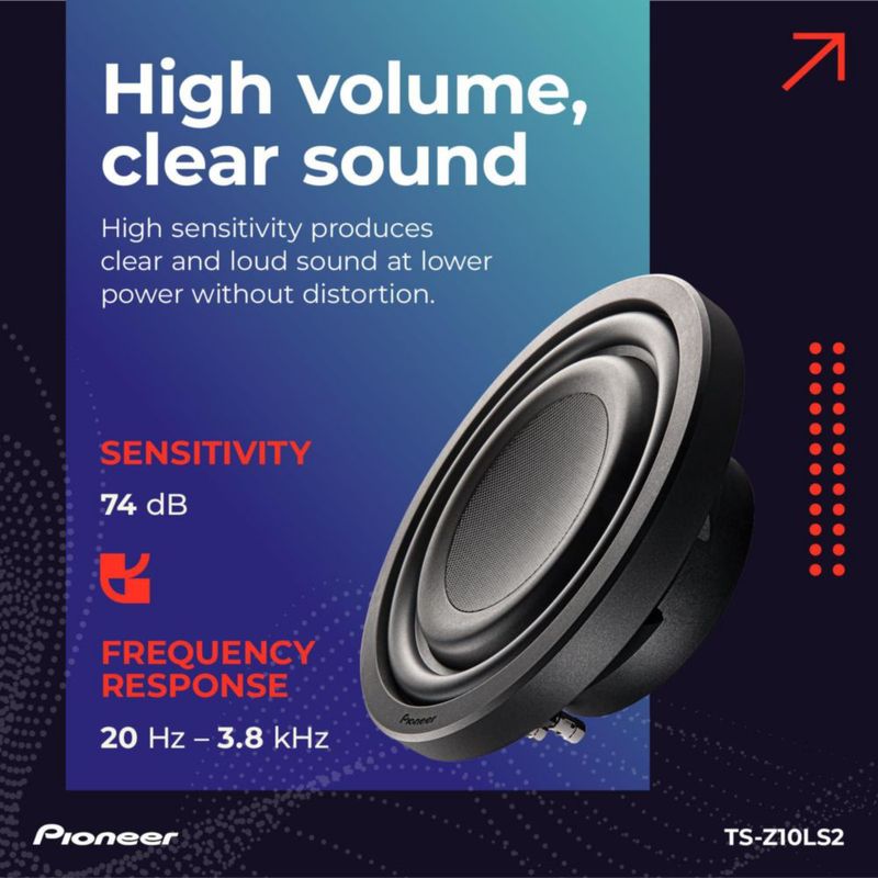 Subwoofer PIONEER TS-Z10LS2 de 10" 1300W máx