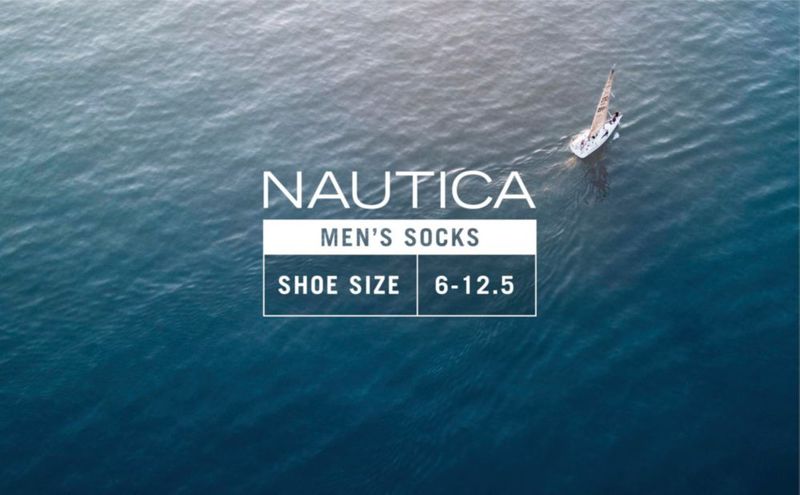 Calcetines Nautica de caña media paquete de 5 transpirables talla 6-12.5 color marrón/azul marino