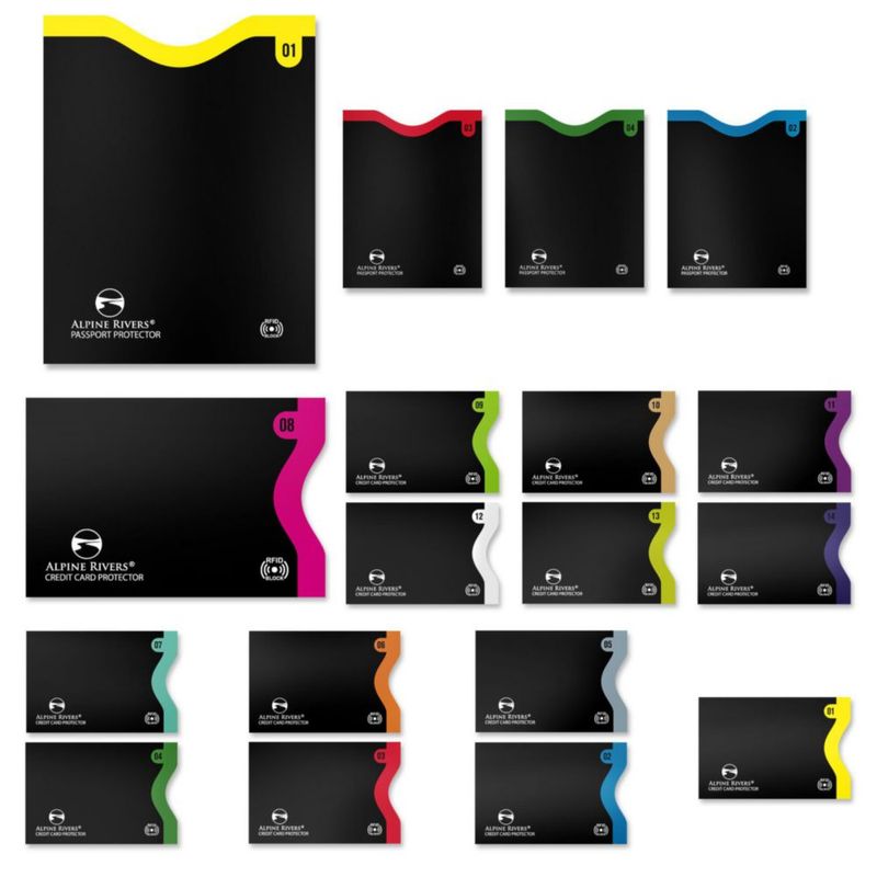 Fundas RFID Alpine Rivers Protector de Tarjetas - Pack de 14