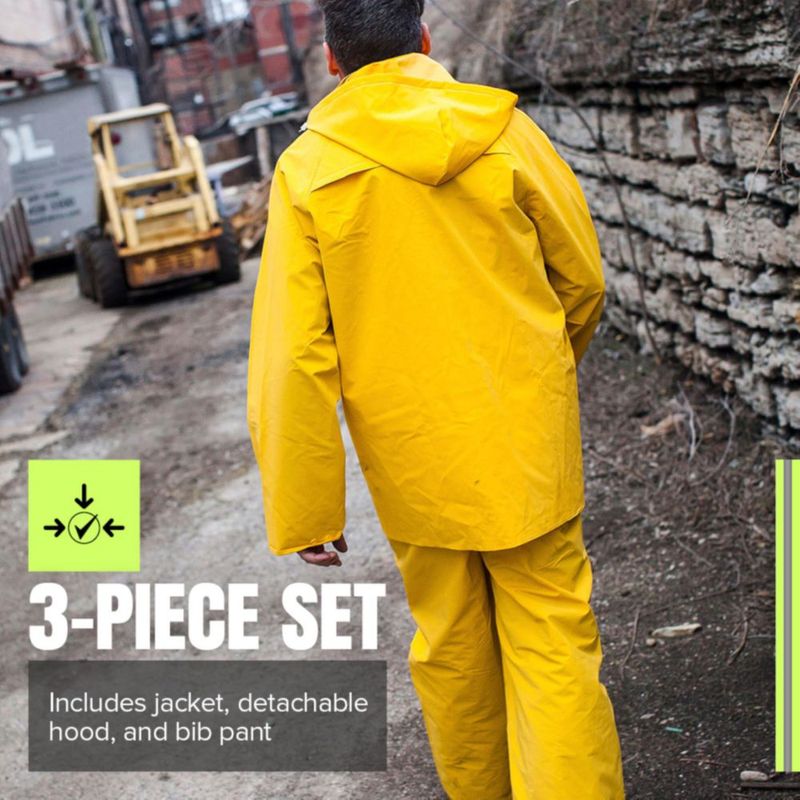 Traje de Trabajo Impermeable Pioneer 3 Piezas Amarillo – Mediano
