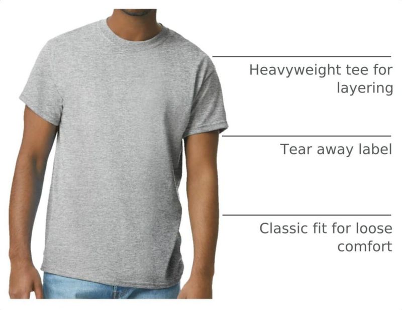 Camiseta Gildan G2000 Gris Deportivo Pack de 10 Talla Grande