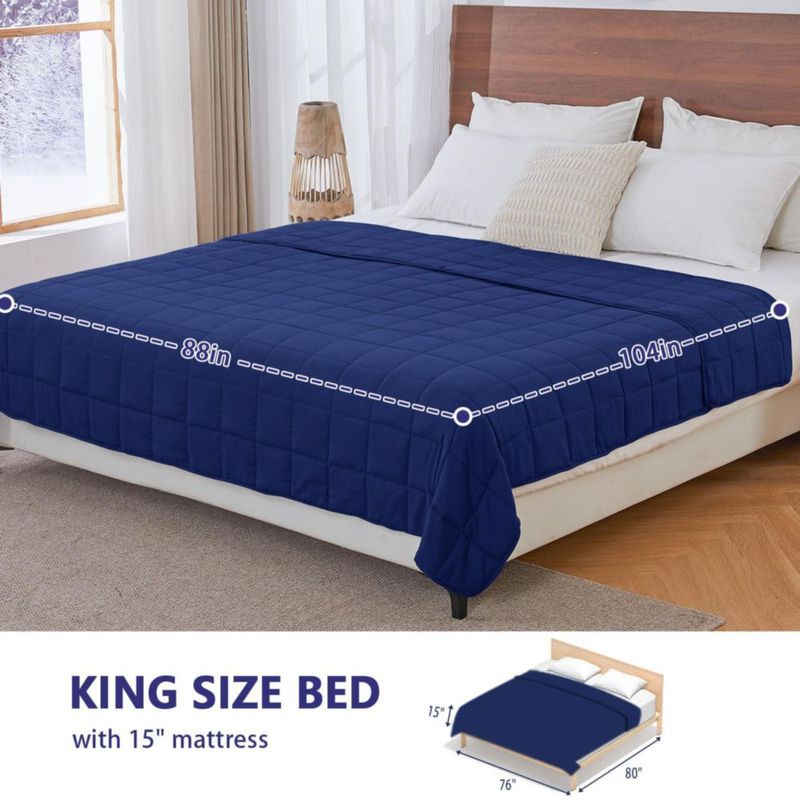 Manta con peso Yescool King 113 kg (25 lbs) 224 × 264 cm Azul
