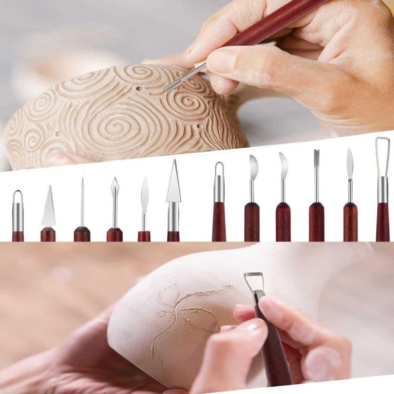 Herramientas de arcilla LANGQUN – Kit de cerámica 15 cm‑20 cm
